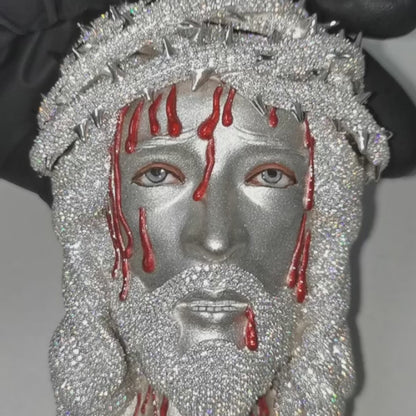 Iced Out Moissanit Diamond 925 Silver Blood Dripping Jesus Christian Pendant Custom 925 Silver 10K/14K/18K Real Gold Diamond Rapper Jewelry