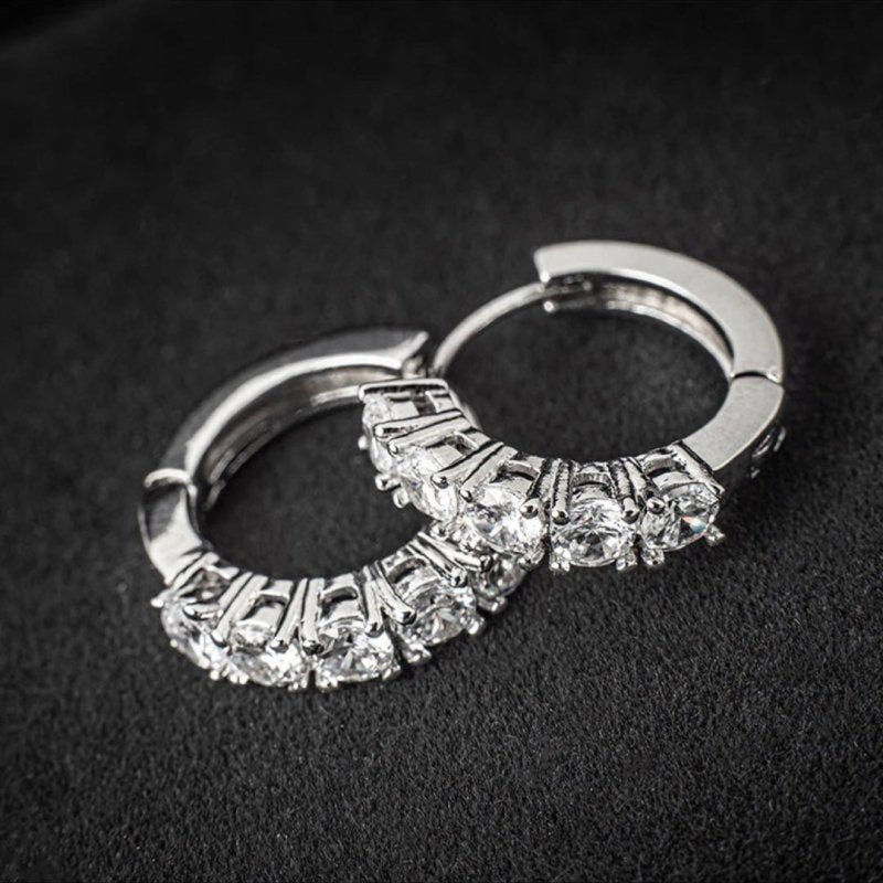 Round Moissanite Hoop Earrings