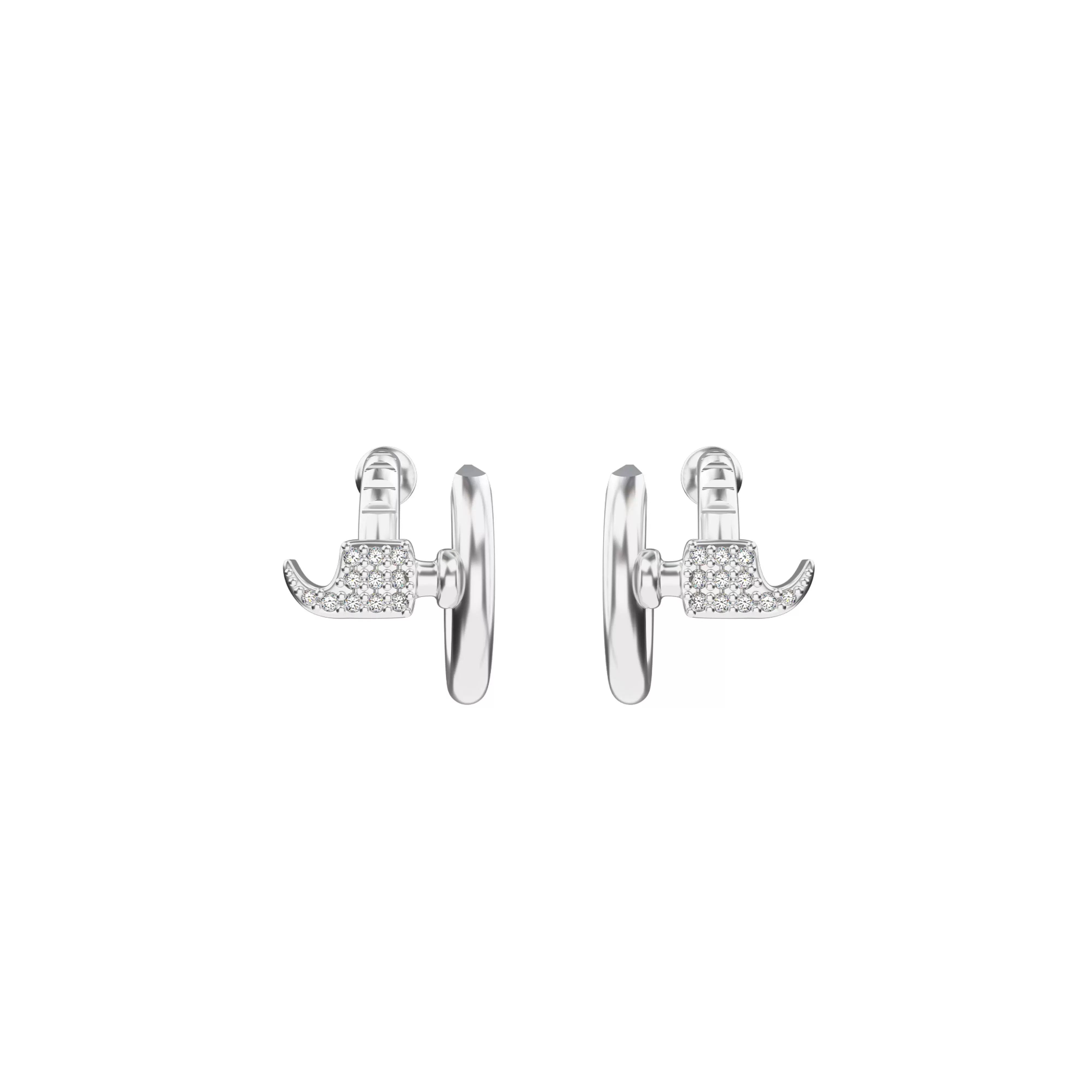 S925 High - Quality VVS Moissanite Dainty Hammer Earrings