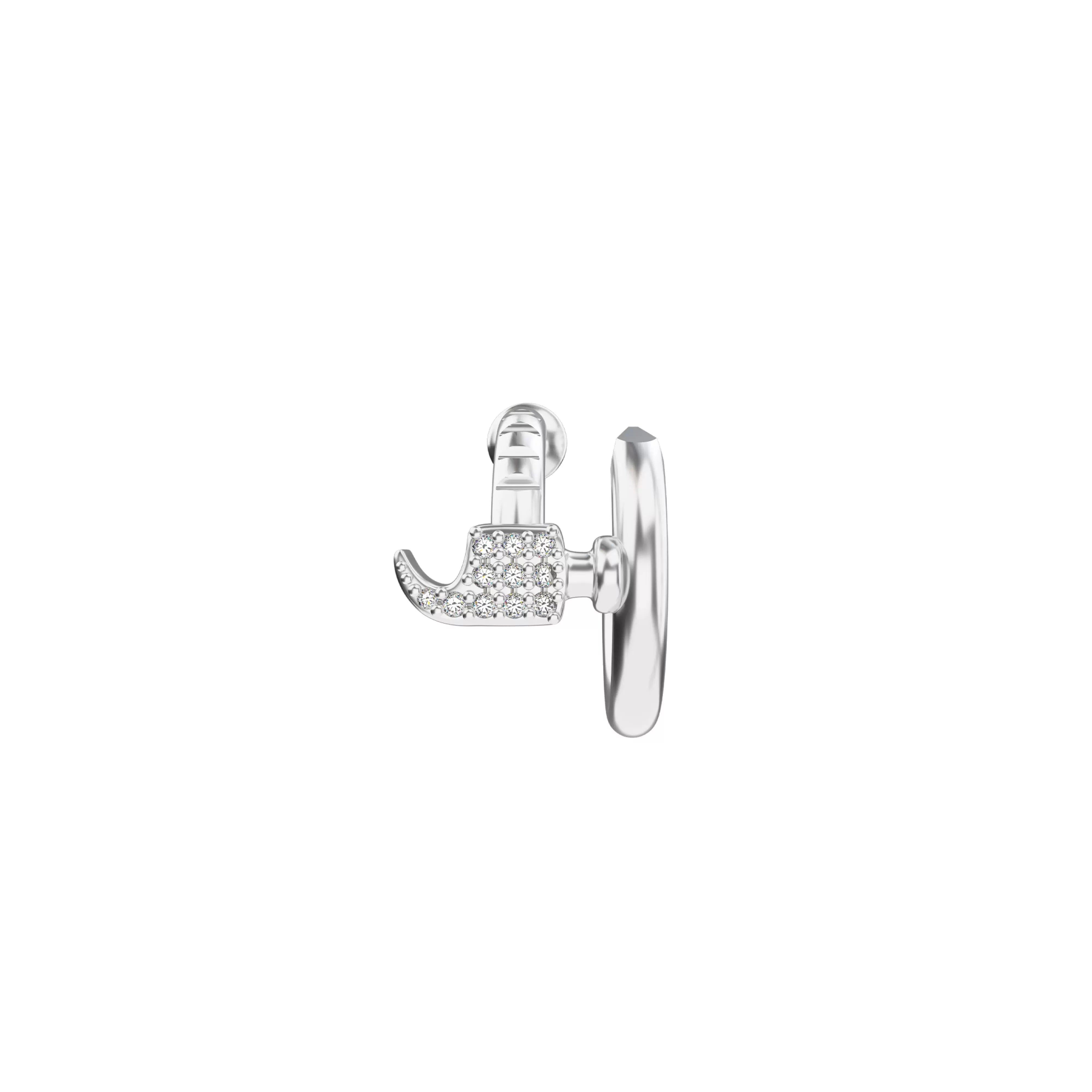 S925 High - Quality VVS Moissanite Dainty Hammer Earrings