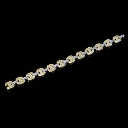 Square Ladder D Color Moissanite Cuban Bracelet