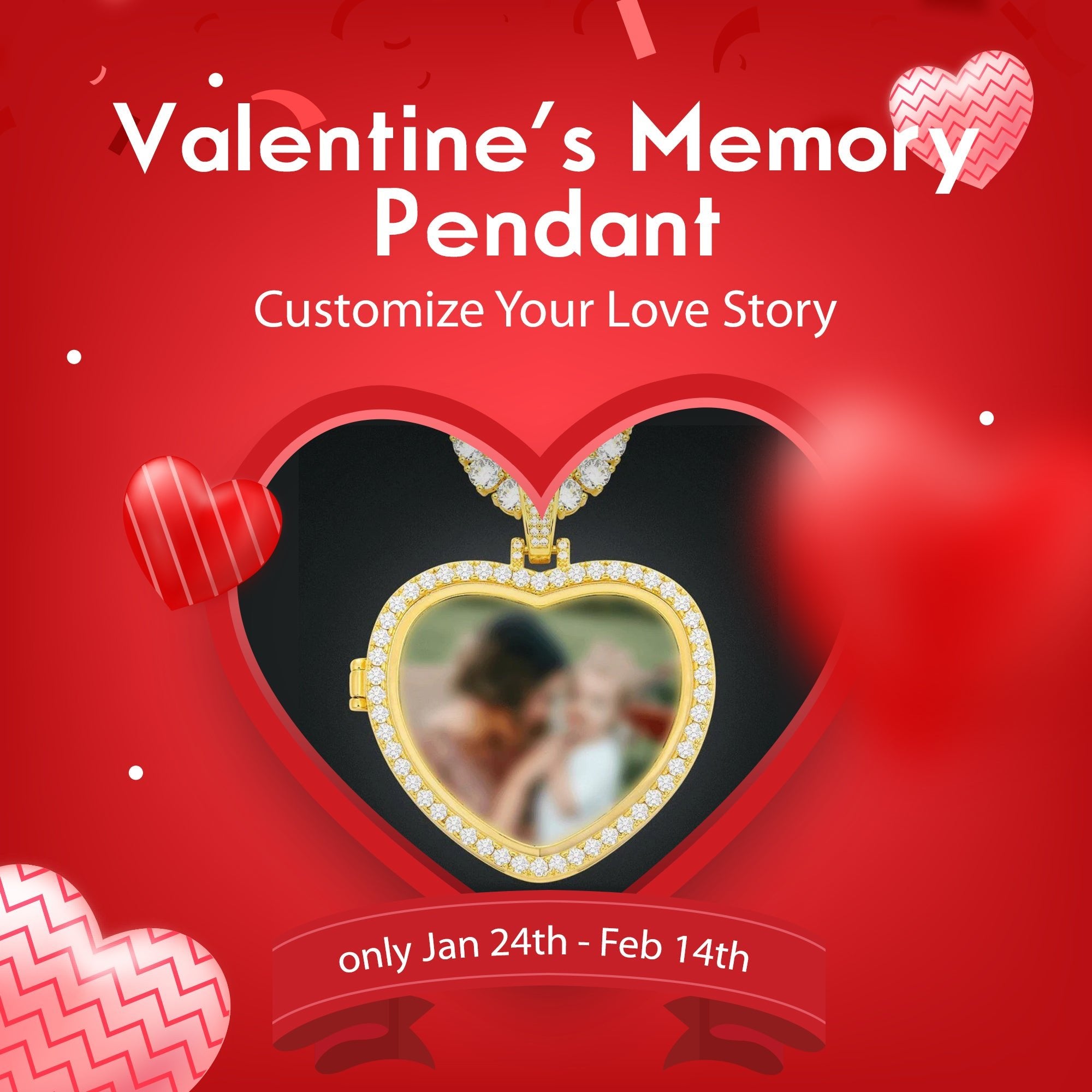 Valentine's Day Custom Diamond Moissanite Memory Photo Pendant Custom 925 Silver 10K/14K/18K Real Gold Diamond Jewelry