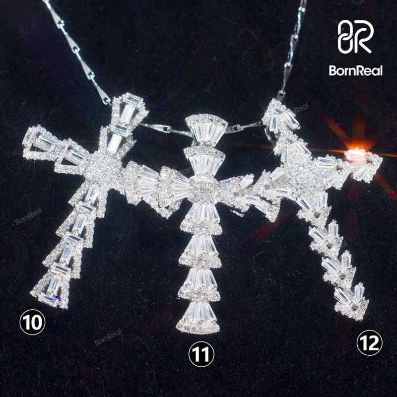 VVS 925 Moissanite Diamond Iced Out Cross Pendant