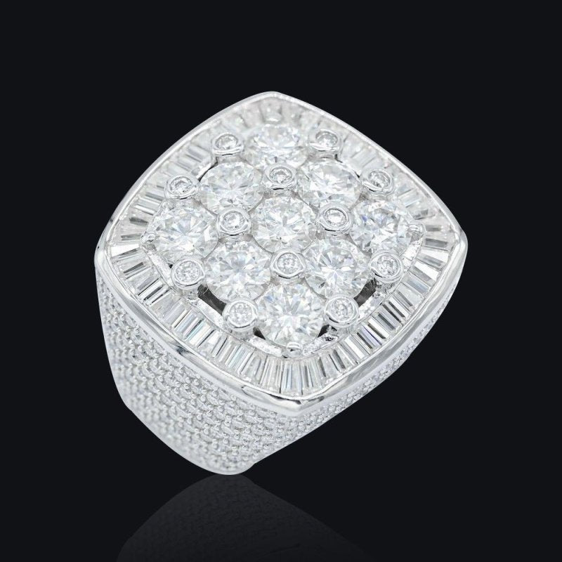 VVS Miossanite White Gold Hip Hop Fashion Men:s Rings