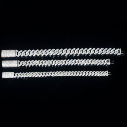 VVS Moissanite Cuban Link Bracelet 925 Sterling Silver Iced Out Diamond