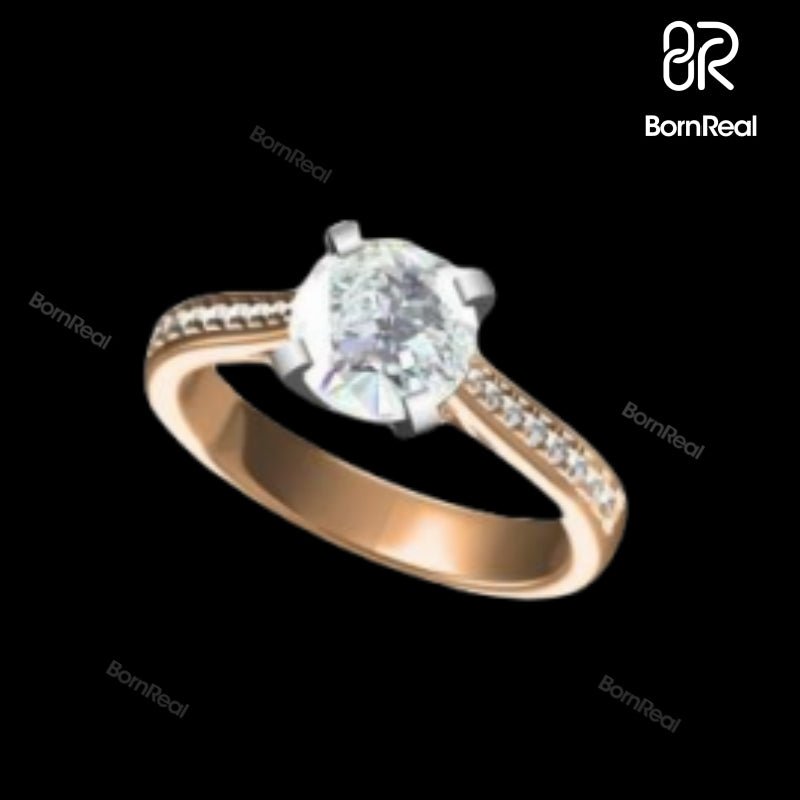 VVS Moissanite Diamond Round Engagement Ring For women