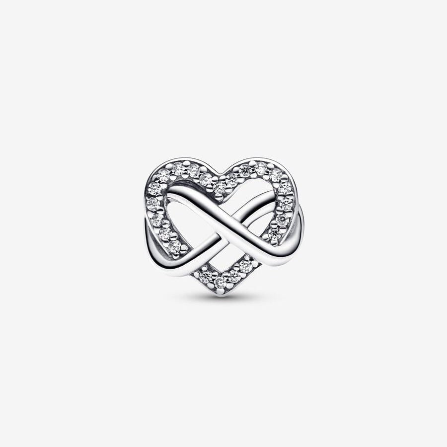 VVS Moissanite Diamond Sparkling Infinity Heart Stud Earrings For Women