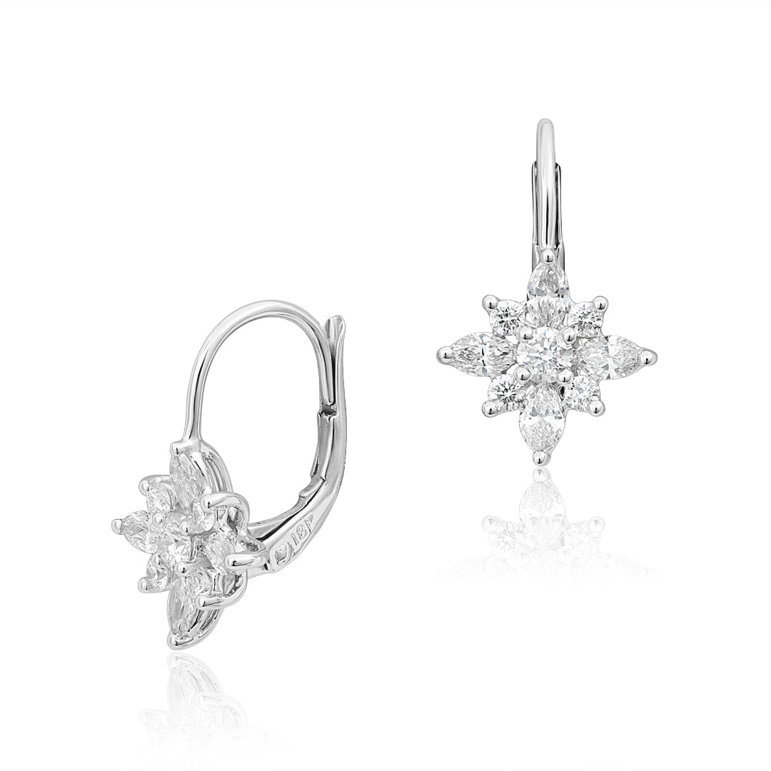 VVS Moissanite Diamond Sparkling Star Earrings For Women