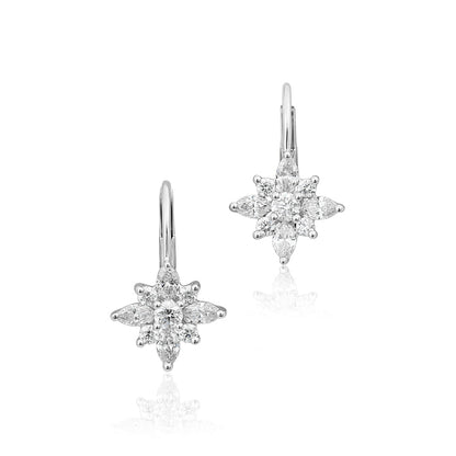 VVS Moissanite Diamond Sparkling Star Earrings For Women