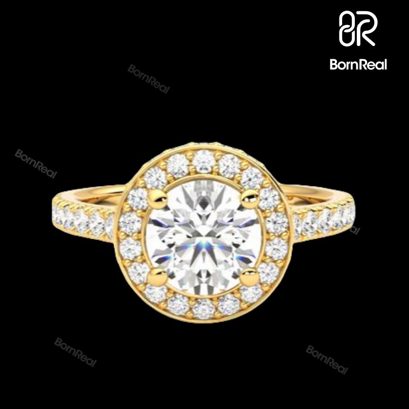 VVS Moissanite Round Brilliant Moissanite Engagement Ring