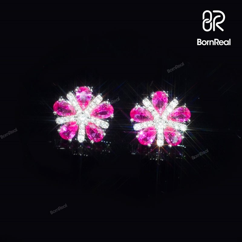 VVS Moissanite Ruby Earrings For Gift