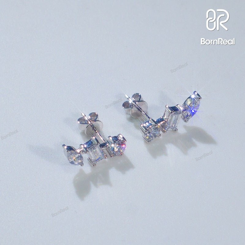 VVS Moissanite S925 3 Stone Danglers For Gift