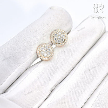 VVS Moissanite S925 Cluster Layered Stud Earrings For Gift