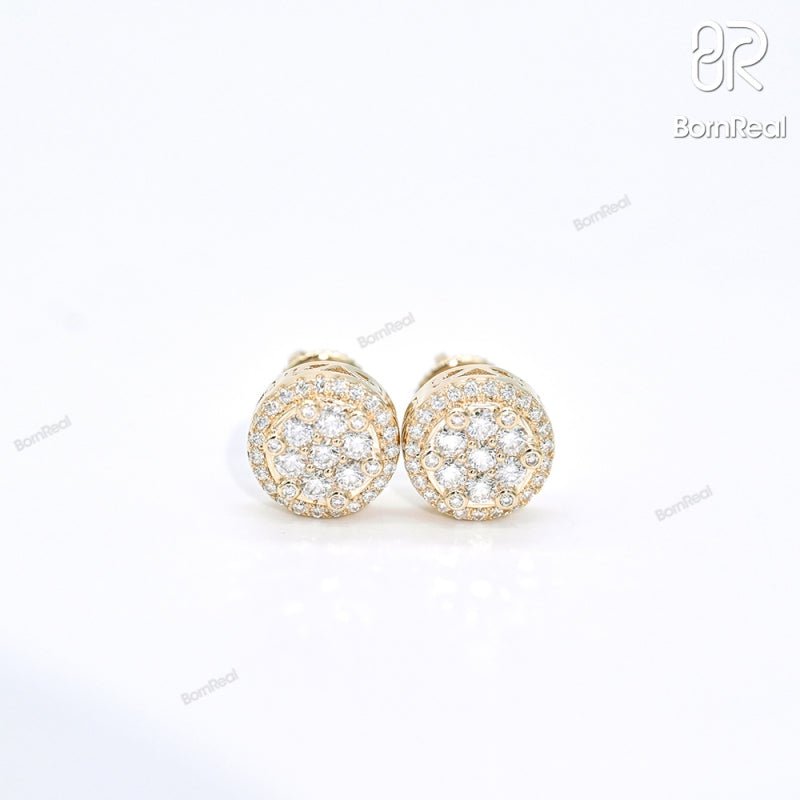 VVS Moissanite S925 Cluster Layered Stud Earrings For Gift