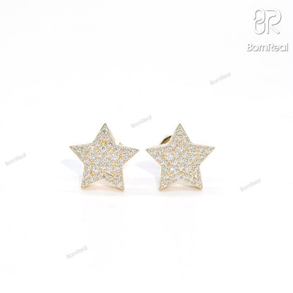 VVS Moissanite S925 Halo Star Stud Earrings For Gift