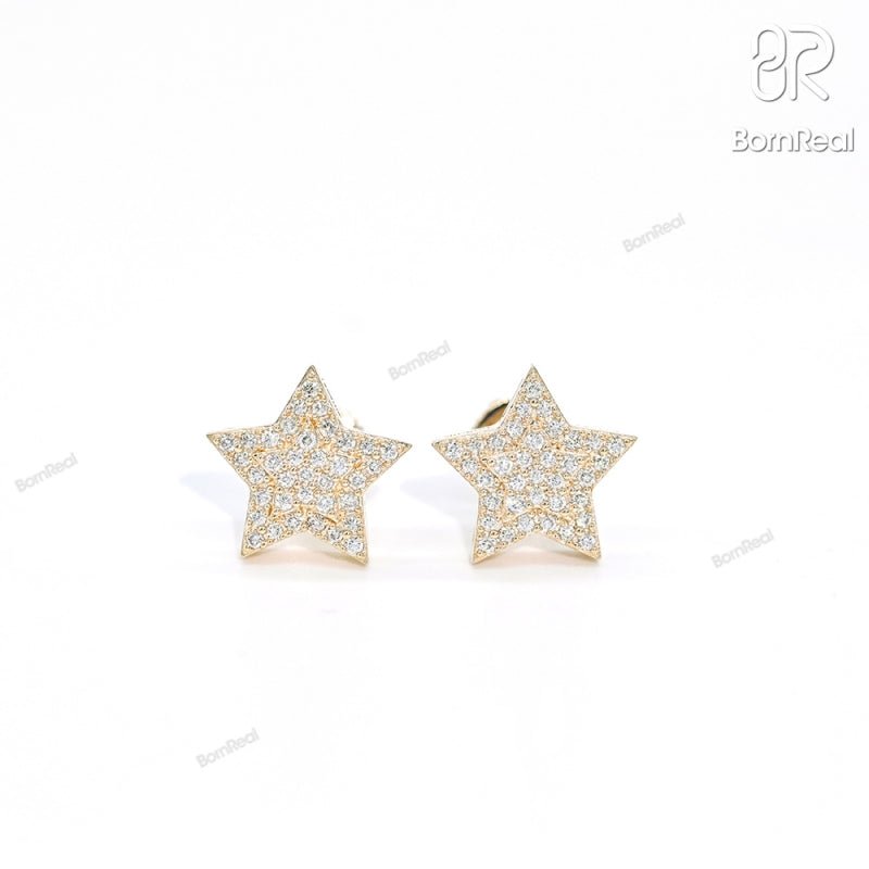 VVS Moissanite S925 Halo Star Stud Earrings For Gift