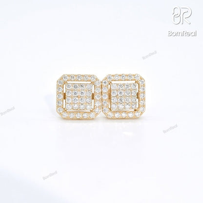 VVS Moissanite S925 Square Stud Earrings For Gift