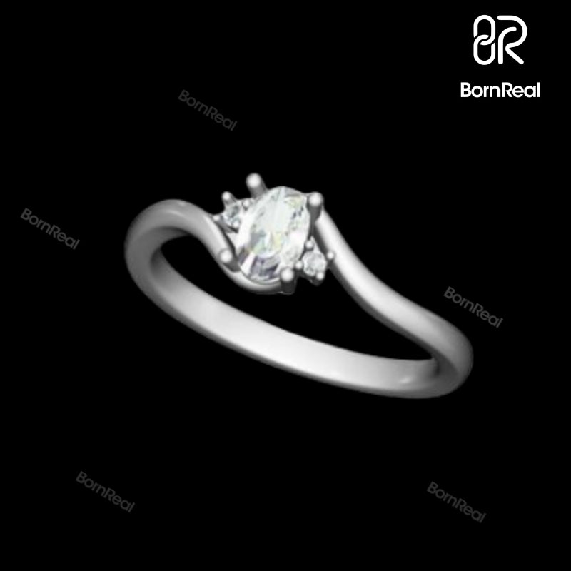 VVS Moissanite Solitaire Bypass Ring For Women