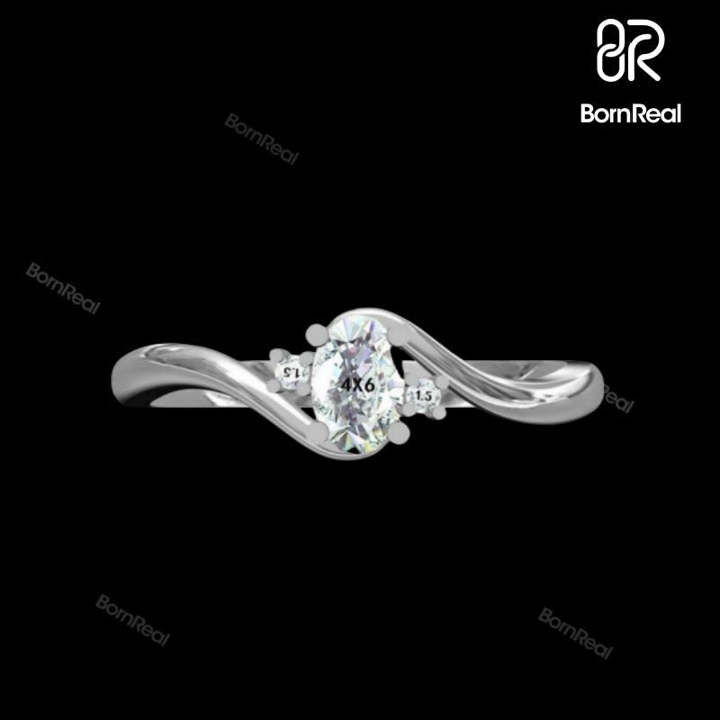 VVS Moissanite Solitaire Bypass Ring For Women