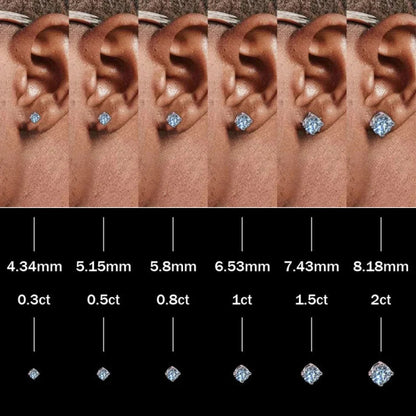 VVS Moissanite Solotaire Stud Earrings（A Pair）