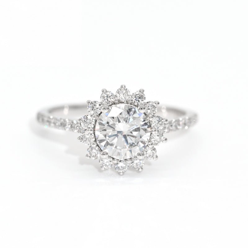 VVS Moissanite Sunflower Diamond Engagement Ring For women