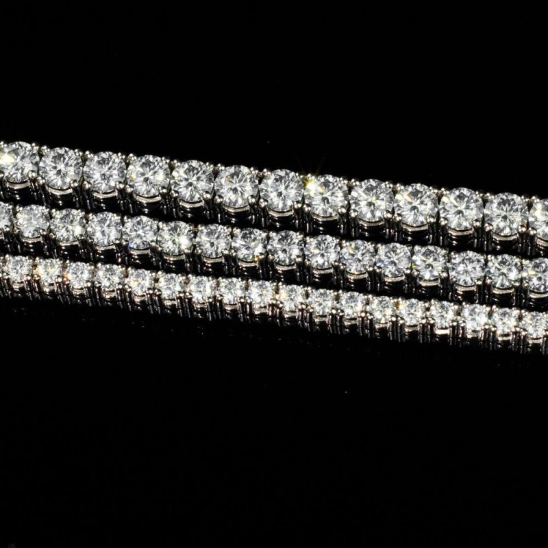 VVS Moissanite Tennis Bracelet 18K Gold Plated Sterling Silver mens