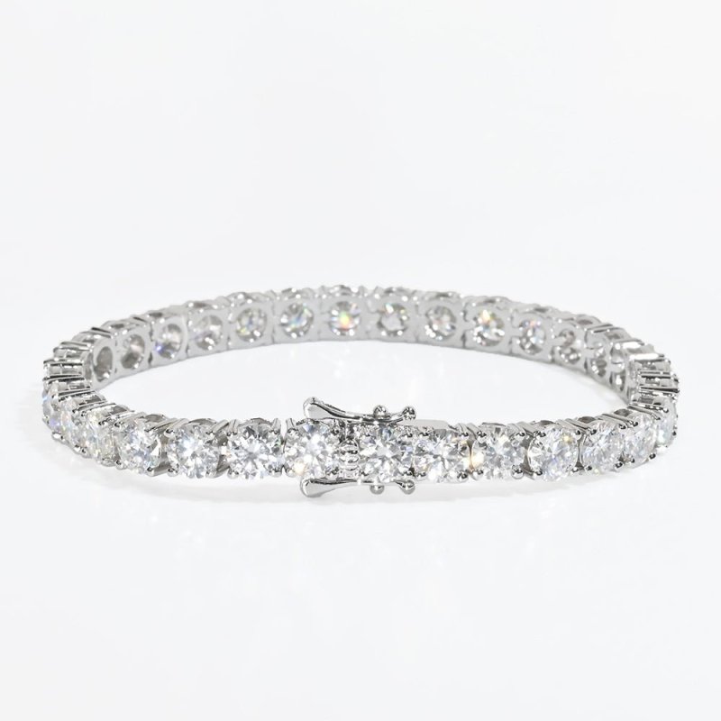 VVS Moissanite Tennis Bracelet 18K White Yellow Gold Plated Iced Out Women Men Fine Jewelry