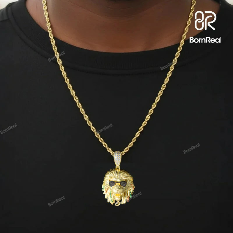 Bob Marley Collection – Lion Pendant, Lion Ring & Earrings Bornreal Jewelry