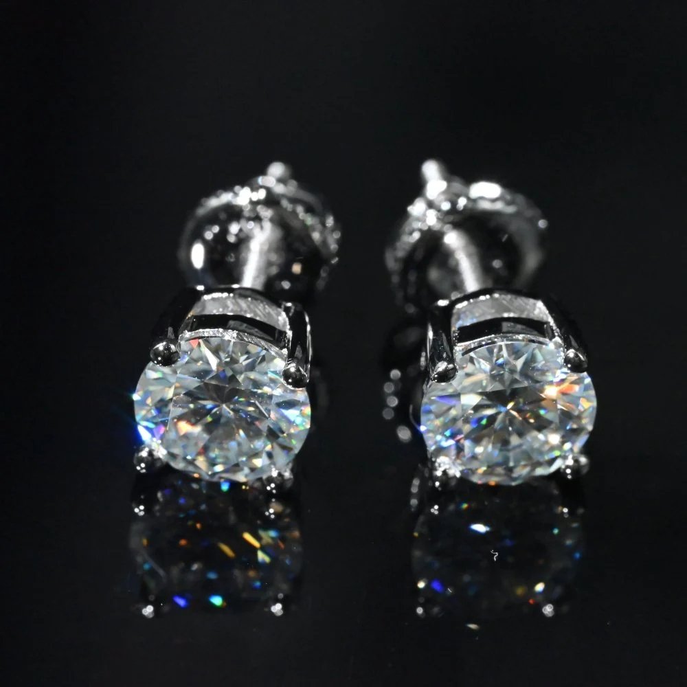 0.6-6CT D Color VVS Moissanite Diamond Stud Earring In 10K Gold For Gift（A Pair）