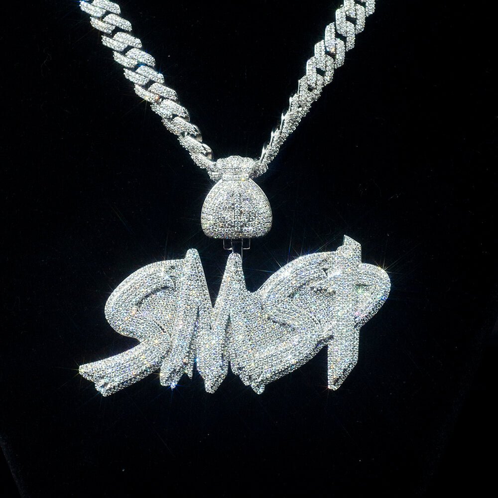 Custom 18K Vermeil Plated Non-Fading VVS Moissanite Name Pendant Bornreal Jewelry - Bornreal Jewelry