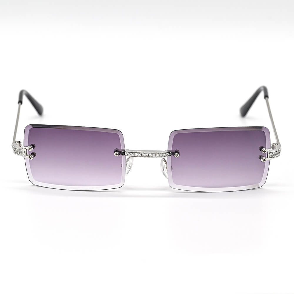 Custom VVS Moissanite Diamond 925 Silver Sunglasses BORNREAL