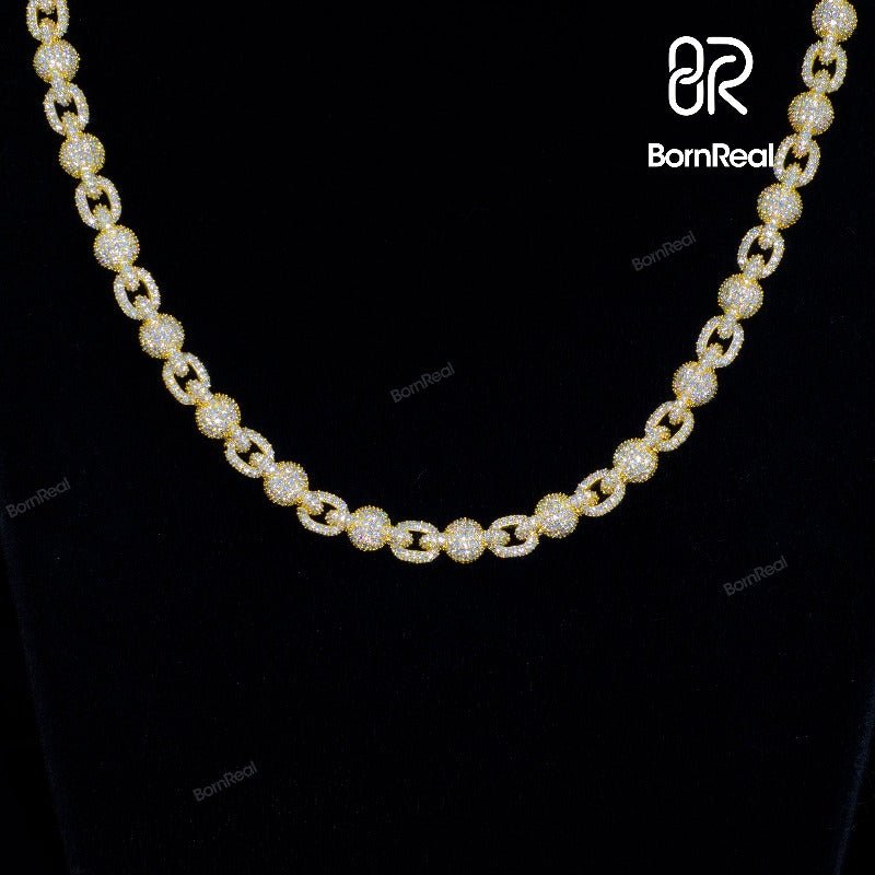 8MM VVS Moissanite Diamond 925 Silver Disco Ball Iced Out Rapper Chain For Men Fine Jewelry Bornreal Jewelry - Bornreal Jewelry
