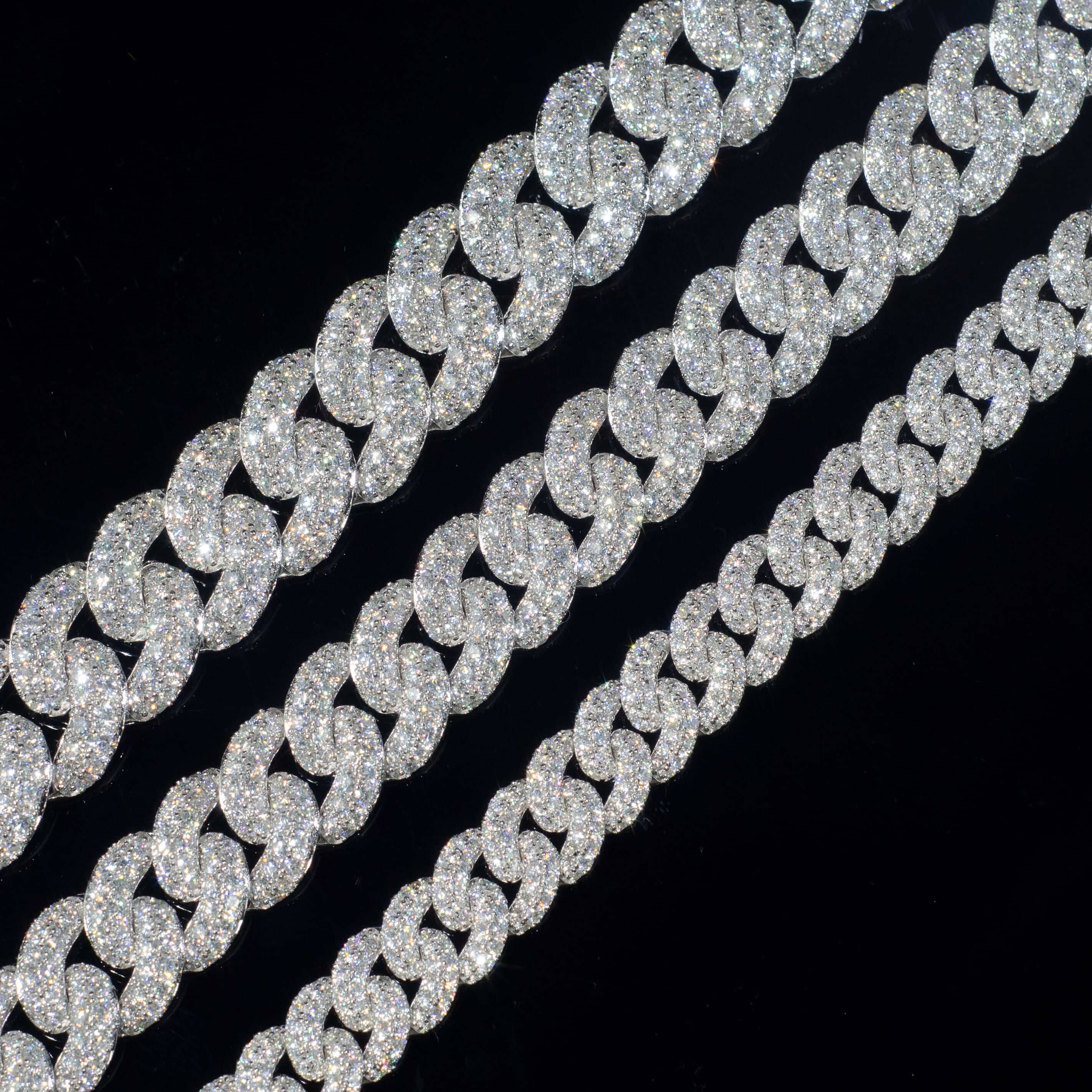 Arc VVS Moissanite Diamond 925 Sterling Silver Iced Out Cuban Link Chain