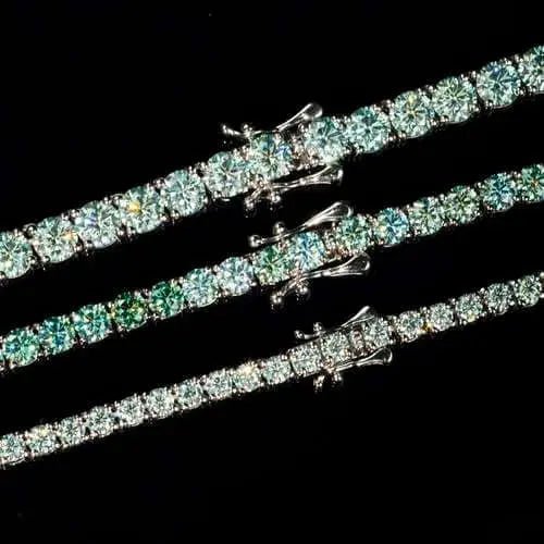 Blue Green Limited VVS Moissanite Tennis Bracelet Bornreal Jewelry - Bornreal Jewelry