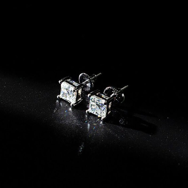 Princess Cut D Color VVS1 Moissanite Diamond Stud Earring For Gift (A Pair) Bornreal Jewelry - Bornreal Jewelry