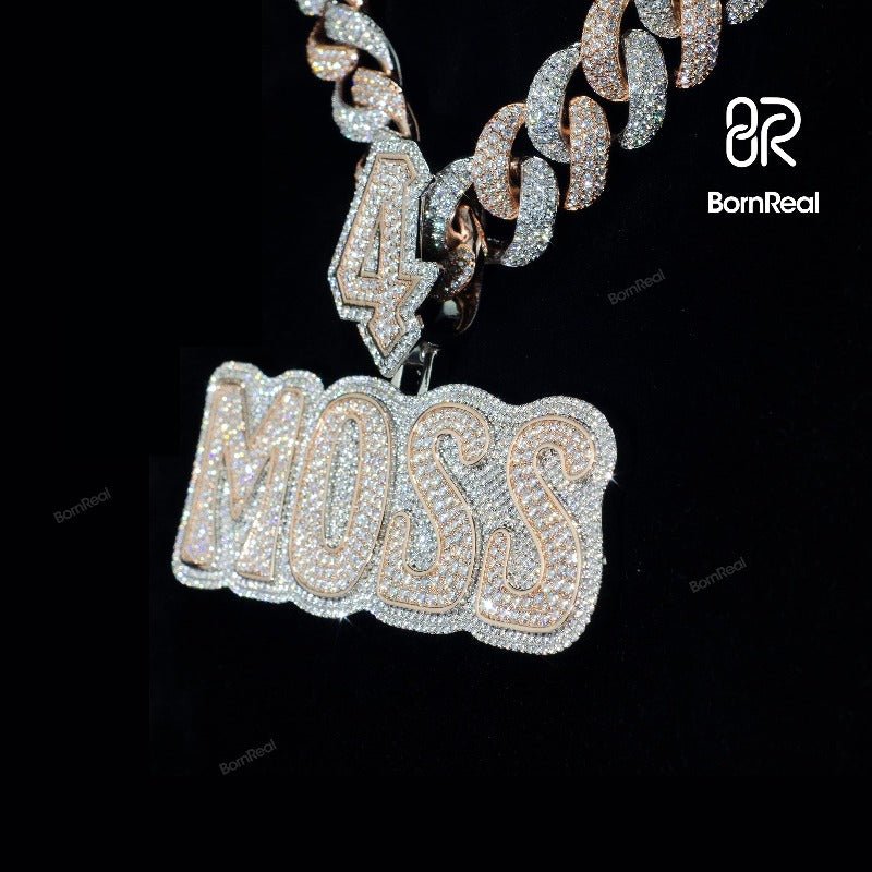 Custom Moissanite Hip Hop chain Rapper Diamond Name Pendant
