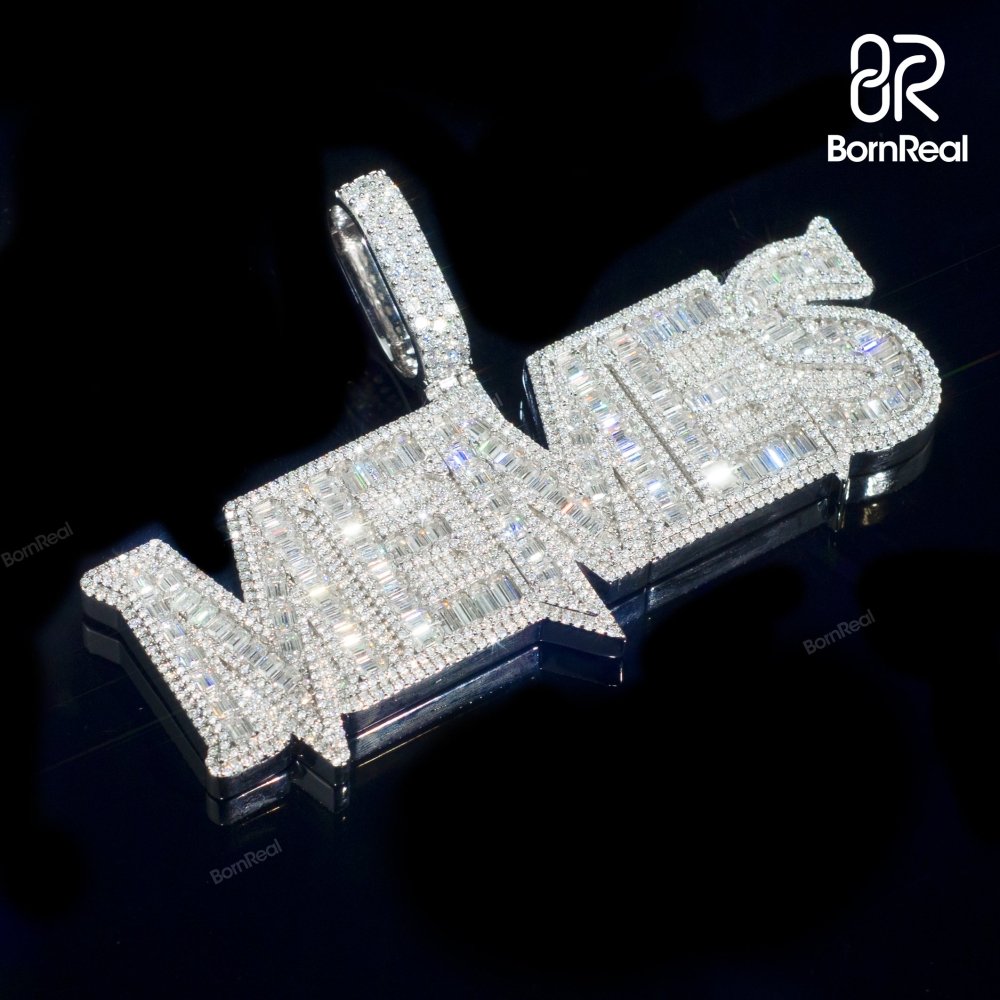 Custom Moissanite Hip Hop Rapper Diamond Name Pendant