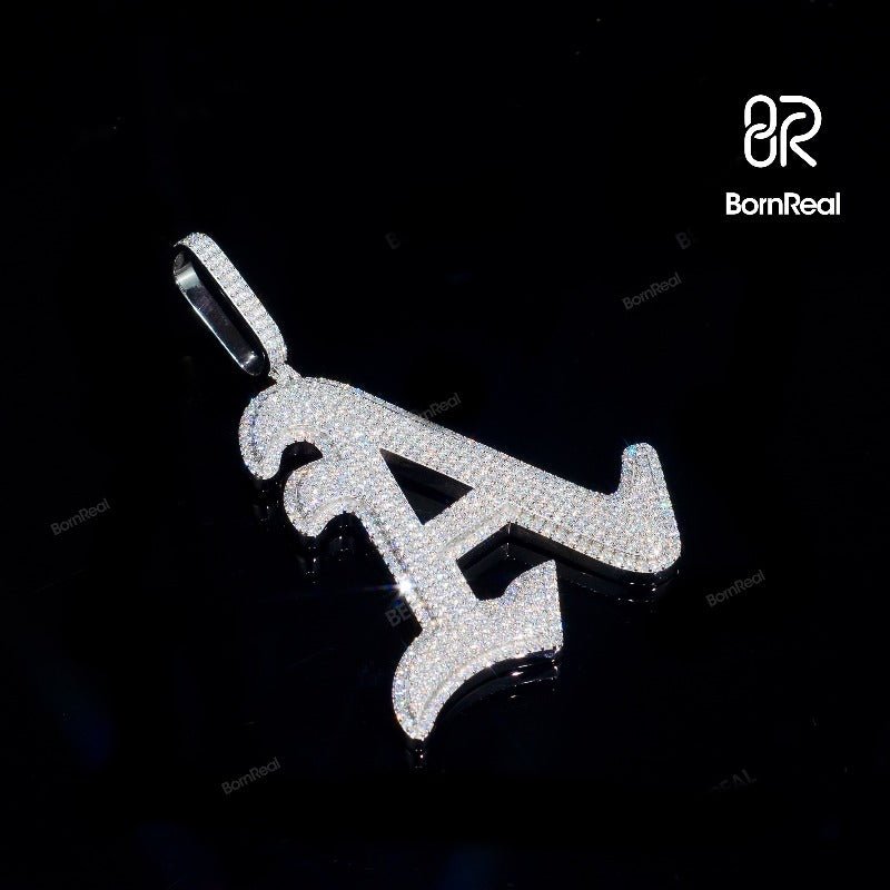 Custom Moissanite Initial A Chain Hip Hop Iced Out Letter Pandent