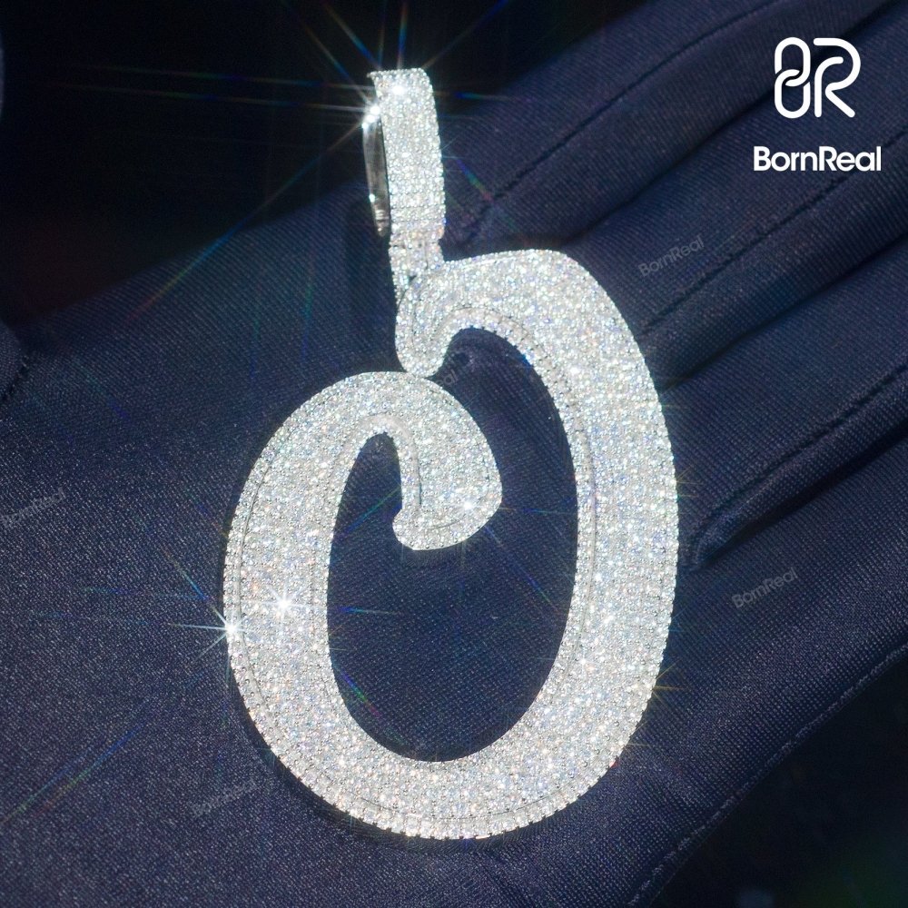 Custom Moissanite Initial A To Z Hip Hop Iced Out Rapper Letter Pendant 2‘’ Bornreal Jewelry - Bornreal Jewelry