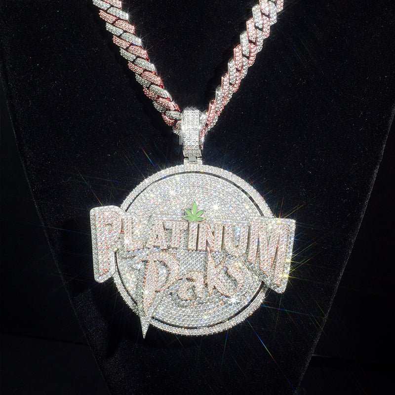 Custom Bust Down Moissanit Diamond 925 Silver Spinning Pendant