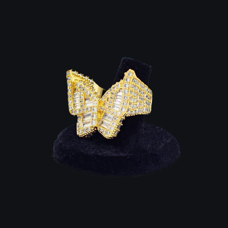 Full Ice out Created Moissanite Butterfly Hip Hop Ring