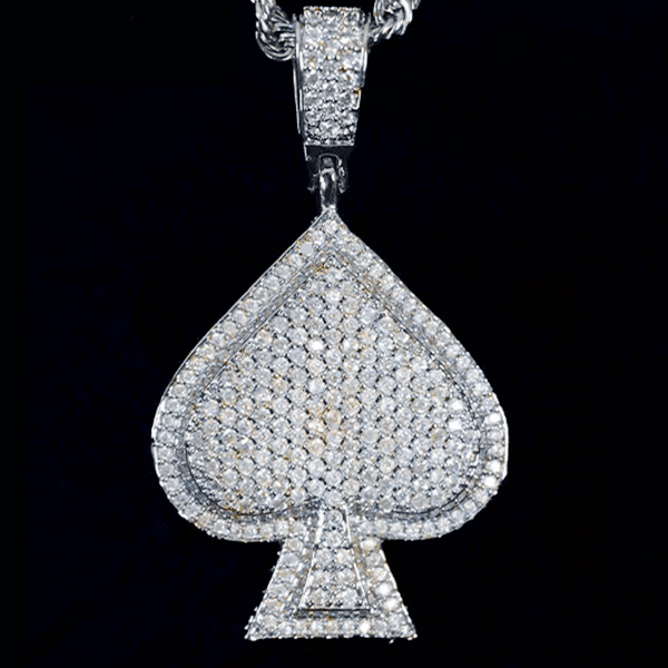 Heart Charm D Color Moissanite Diamond 925 Silver Pendant 1.5" Bornreal Jewelry - Bornreal Jewelry
