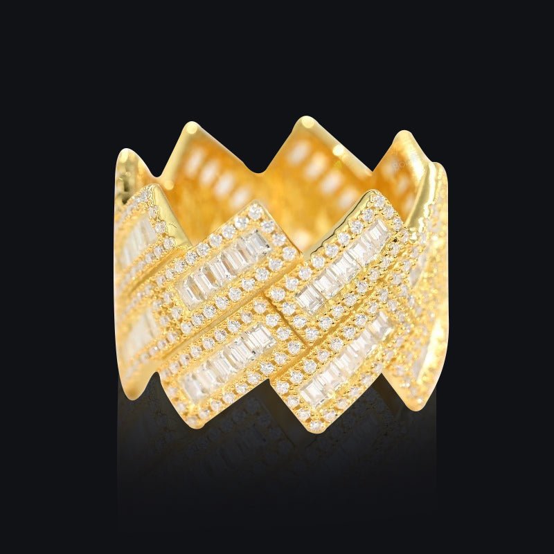 Luxury Custom Moissanite S925 Prong Cuban Ring