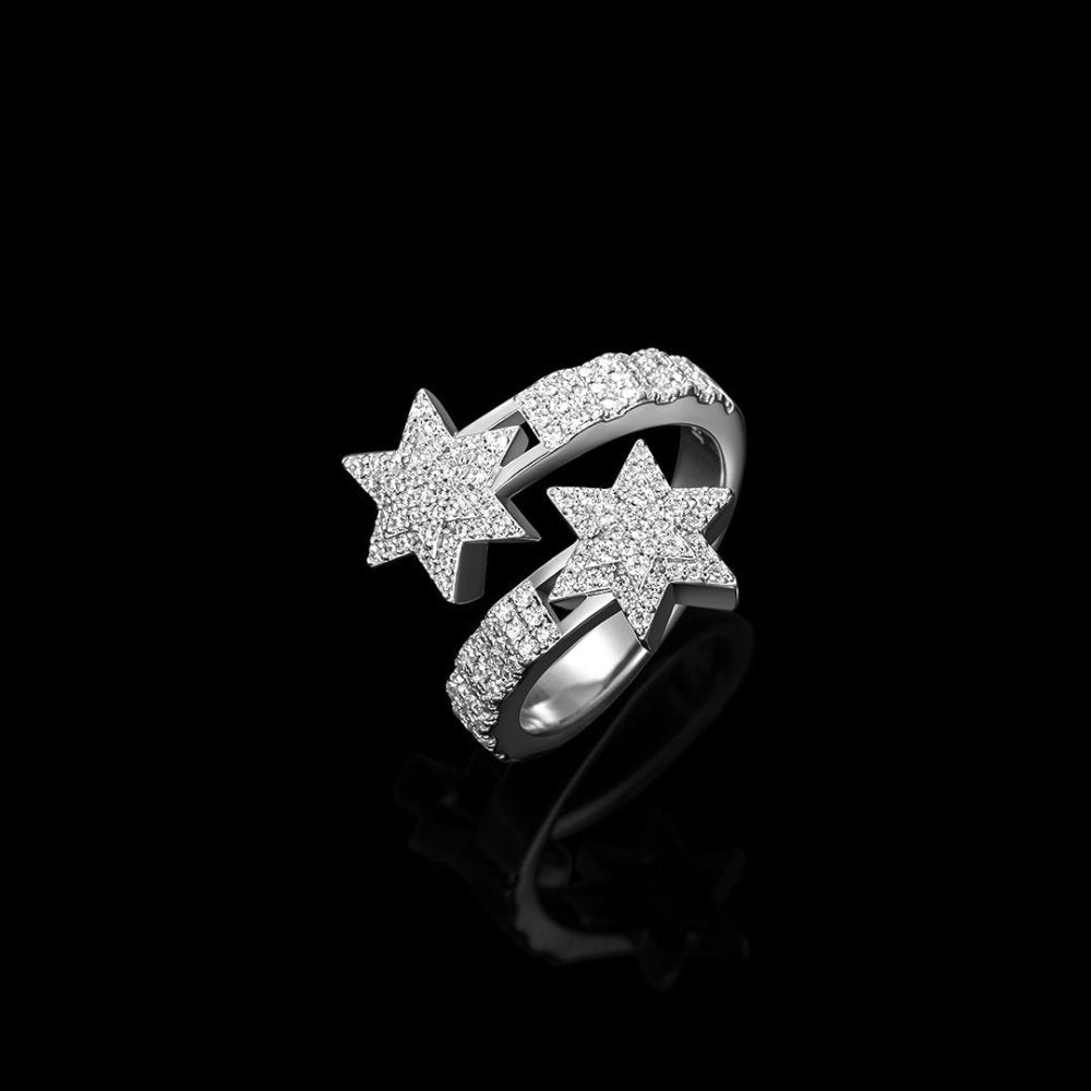 Moissanite Cuban Link Ring 925 Silver 18K Gold plating Bornreal Jewelry - Bornreal Jewelry