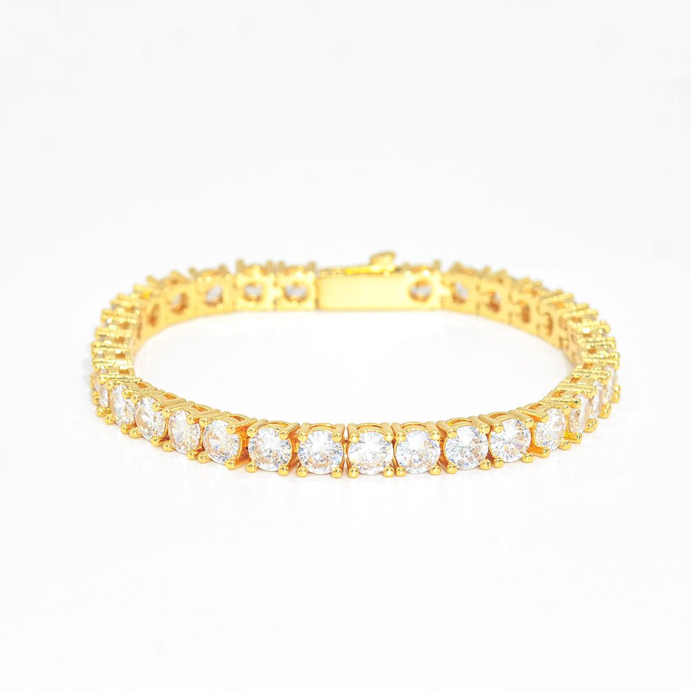 Moissanite Diamonds Tennis Bracelet 18K Yellow Gold
