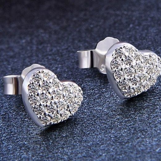 Moissanite Heart Shape Stud Earring Bornreal Jewelry - Bornreal Jewelry