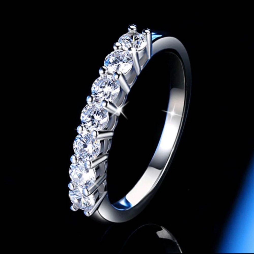 Moissanite Tennis Eternity Band Ring Bornreal Jewelry - Bornreal Jewelry