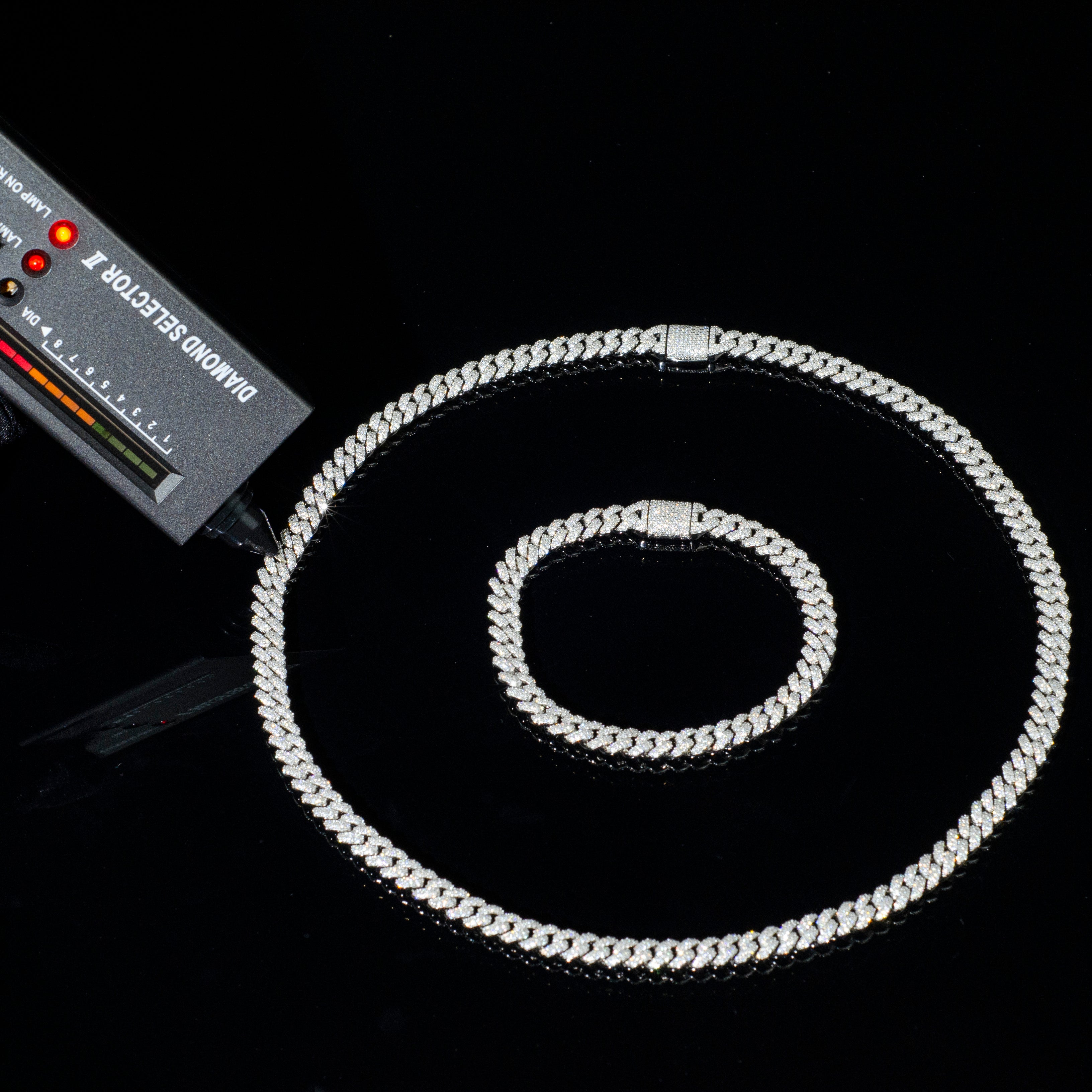 Pass Diamond Tester VVS Moissanite Diamond Cuban Link Chain Bracelet 6mm