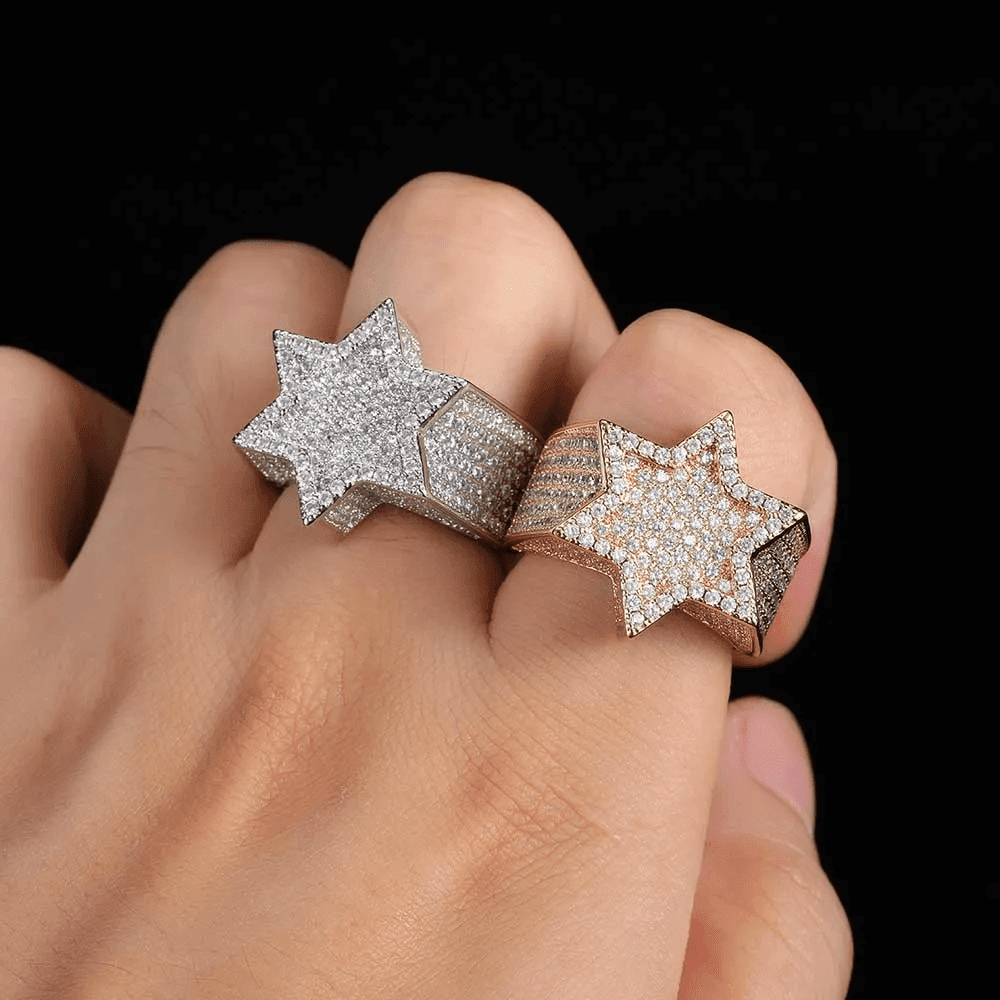 Diamond Star Ring | Mens Iced Out Ring | 6 Ice - 6 ICE