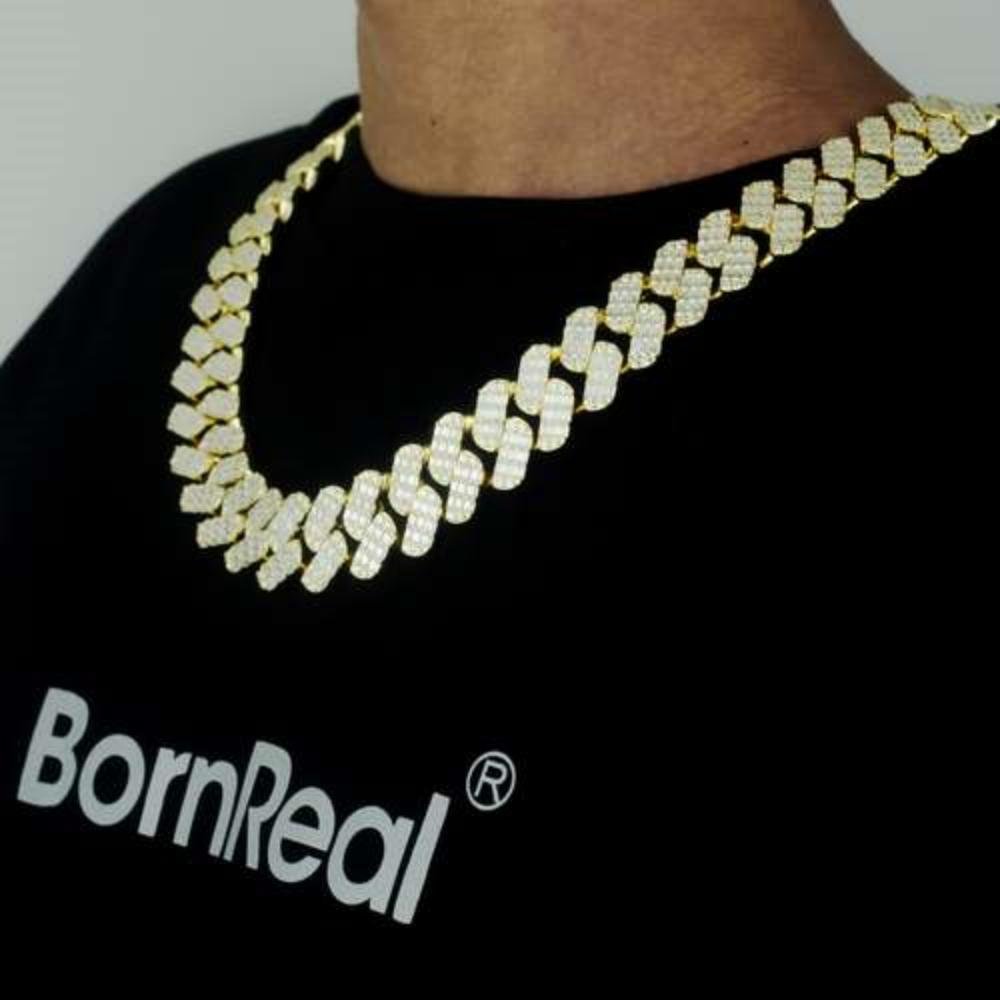 18MM/20MM Luxury Heavy Emerald Cut VVS Moissanite Cuban Link Chain Bracelet Bornreal Jewelry - Bornreal Jewelry